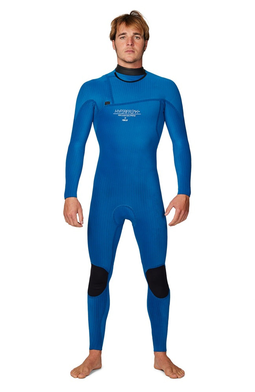 HyperFreak 3/2MM Steamer Chest Zip Wetsuit - Black/Grey