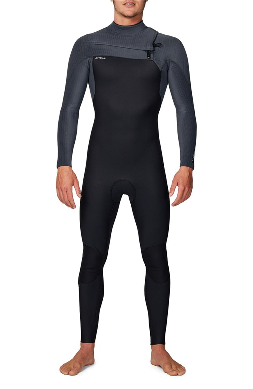 HyperFreak 3/2MM Steamer Chest Zip Wetsuit - Black/Grey