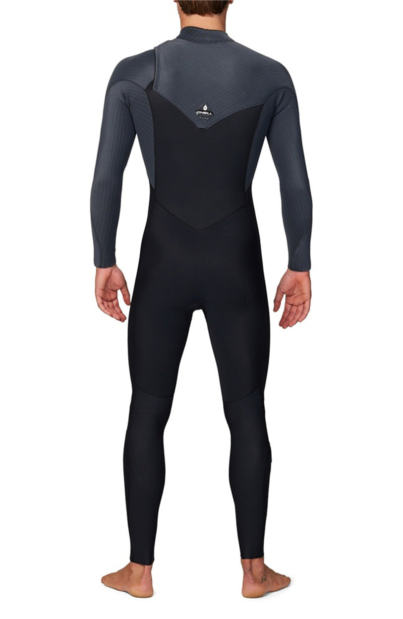HyperFreak 3/2MM Steamer Chest Zip Wetsuit - Black/Grey