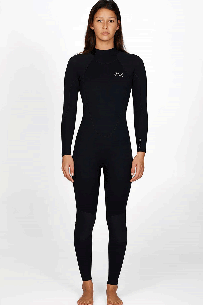 Women's Reactor 4/3 mm Back Zip Steamer Wetsuit - Black
