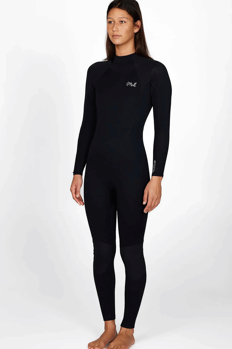 Women's Reactor 4/3 mm Back Zip Steamer Wetsuit - Black