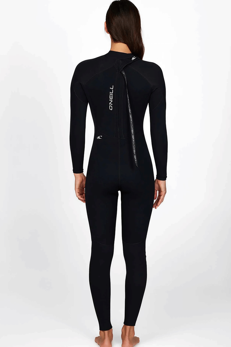 Women's Reactor 4/3 mm Back Zip Steamer Wetsuit - Black