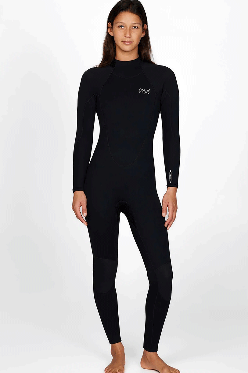 Women's Reactor 4/3 mm Back Zip Steamer Wetsuit - Black