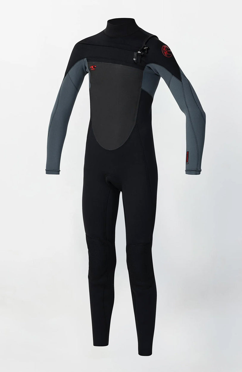 Boy's Defender 3/2mm Steamer Chest Zip Wetsuit - Black/Grey