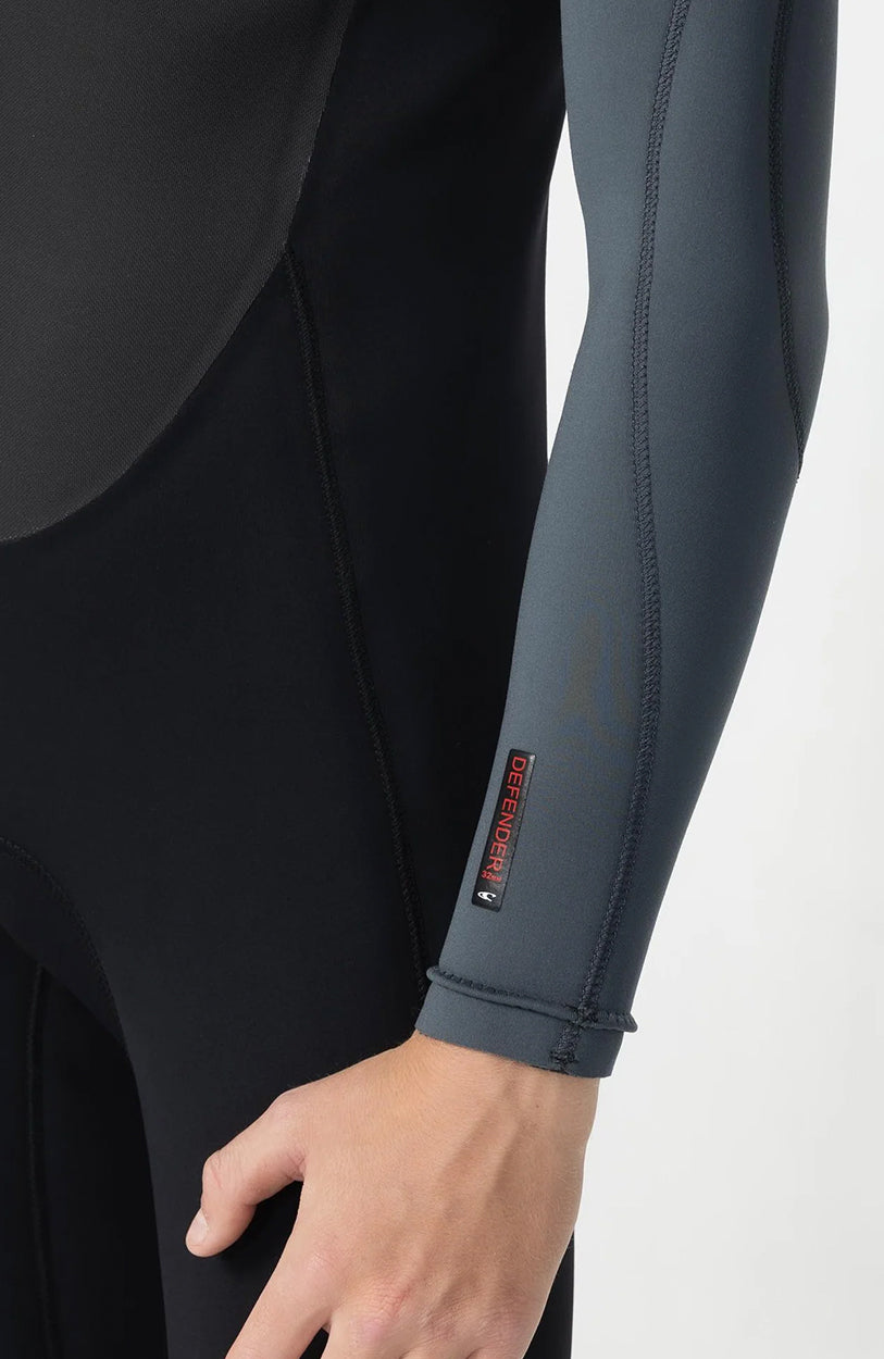 Boy's Defender 3/2mm Steamer Chest Zip Wetsuit - Black/Grey