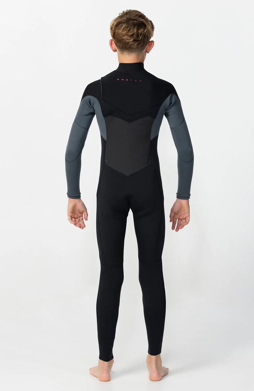 Boy's Defender 3/2mm Steamer Chest Zip Wetsuit - Black/Grey