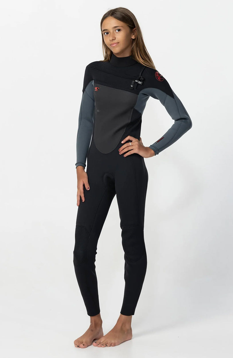 Boy's Defender 3/2mm Steamer Chest Zip Wetsuit - Black/Grey