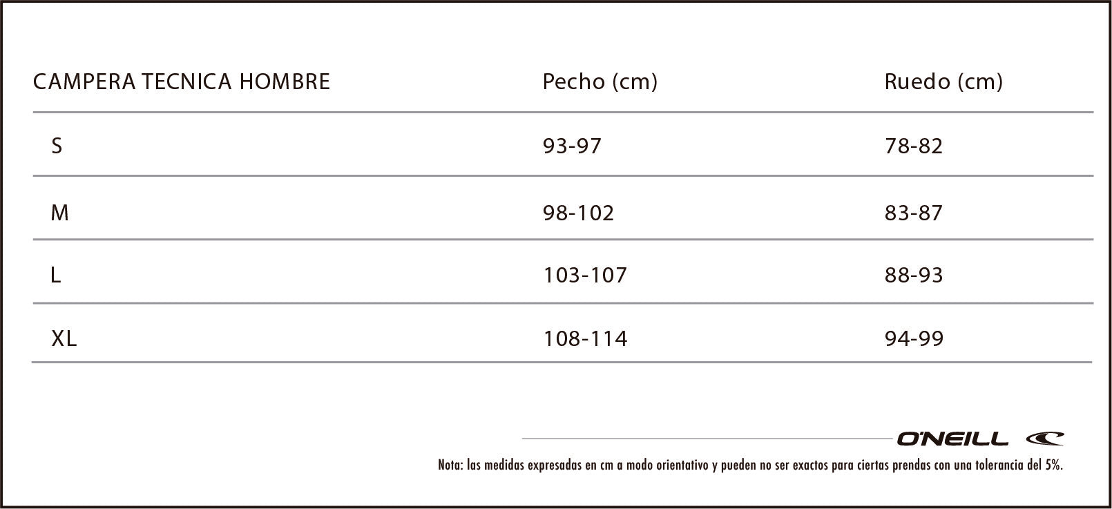 SIZE CHART